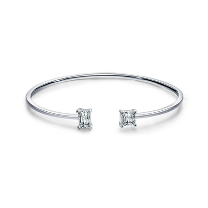 Armreif - Asymmetric Sparkle – Silber mit Zirkonia
