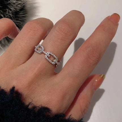 Ring - Chainlight – Stapelbarer Silberring mit Zirkonia