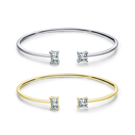 Armreif - Asymmetric Sparkle – Silber mit Zirkonia