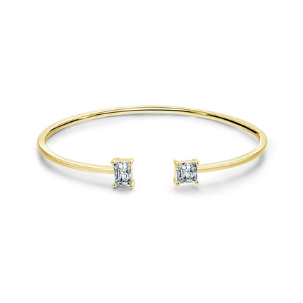 Armreif - Asymmetric Sparkle – Silber mit Zirkonia