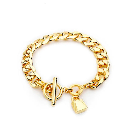 Armband - Golden Lock Figaro-Kette in Goldoptik