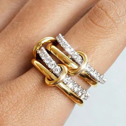 Ring - Golden Grace 18K vergoldetes Zirkonia