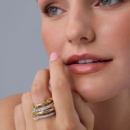 Ring - Golden Grace 18K vergoldetes Zirkonia