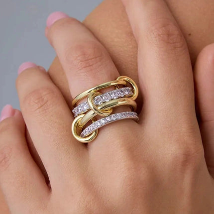 Ring - Golden Grace 18K vergoldetes Zirkonia