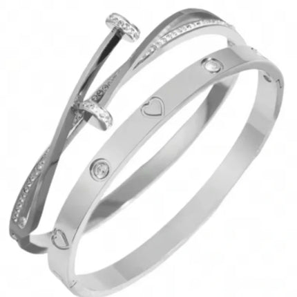 Armreifen-Set - Luna Clou – 2-teilig mit Zirkonia