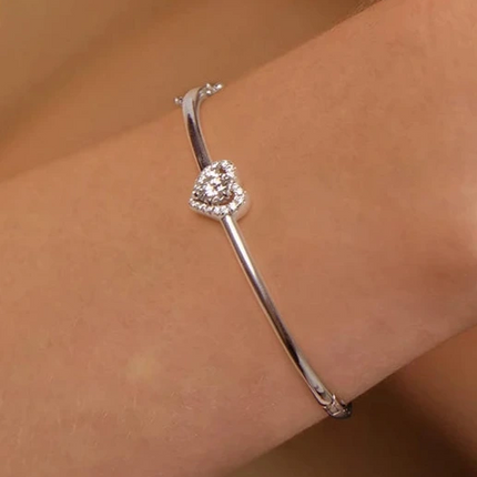 Armreif - Heartlight Herz mit Moissanit & 925er Silber