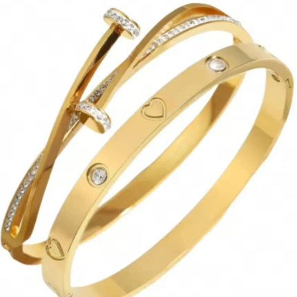 Armreifen-Set - Luna Clou – 2-teilig mit Zirkonia