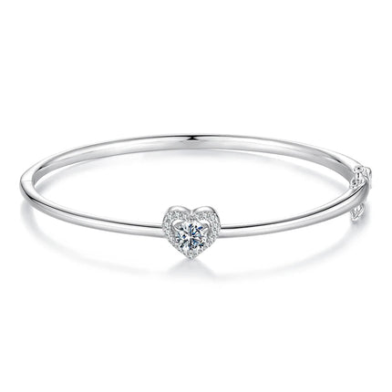 Armreif - Heartlight Herz mit Moissanit & 925er Silber