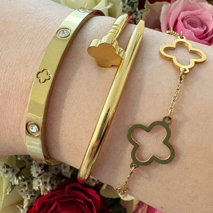 Armreifen-Set – French Lucky Clover (3-teilig)